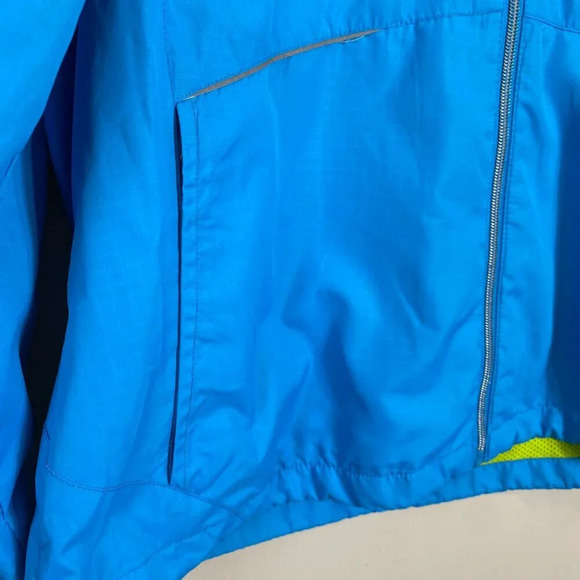 New Balance Windbreaker Rain Running Hooded Jacket Women's XXL Long Sleeve Blue - Picture 10 of 16